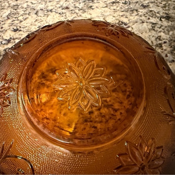 Indiana Glass / Tiara Vintage Amber Punch Bowl. 13”X 7” and 7 cups. - Picture 7 of 10